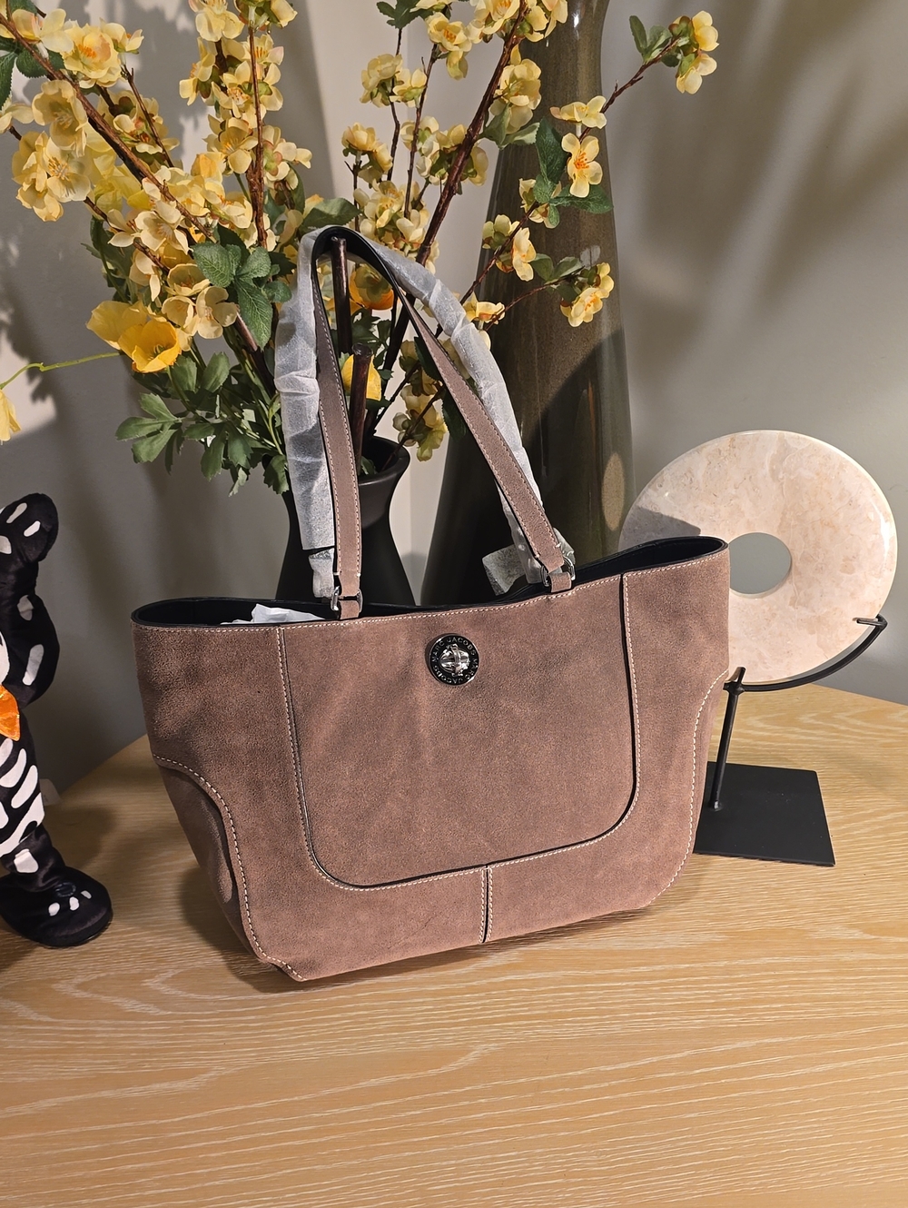 Marc Jacobs Suede Tote Bag in Dusty Taupe